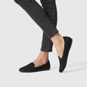 Rothy’s The Loafer  Black Honeycomb Knit Flats Women’s 8 Washable & Sustainable